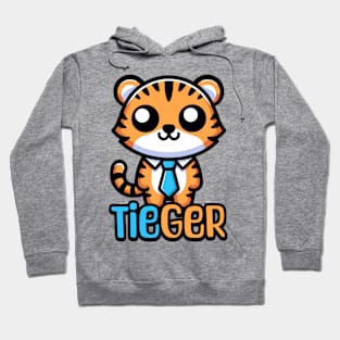 Tieger! Cute Tie Wearing Tiger Pun Hoodie